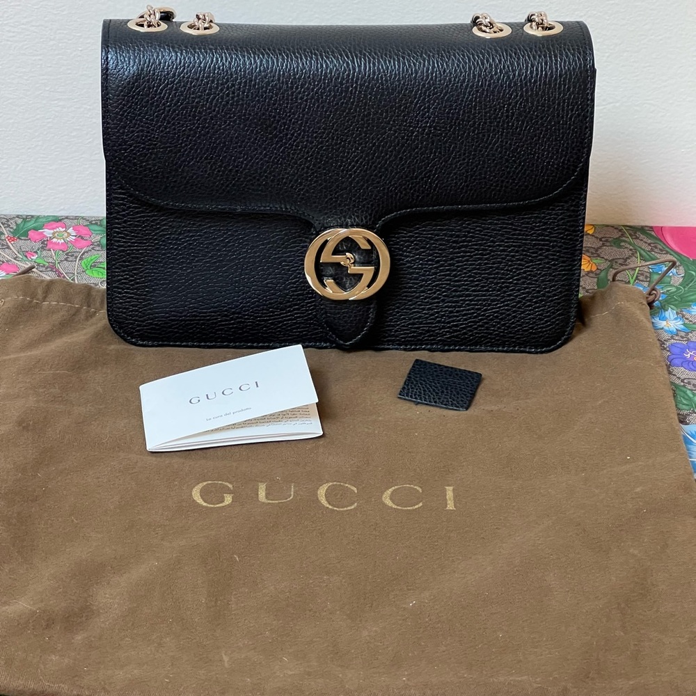 Authentic Gucci Interlocking Gg Crossbody Black B… - image 3